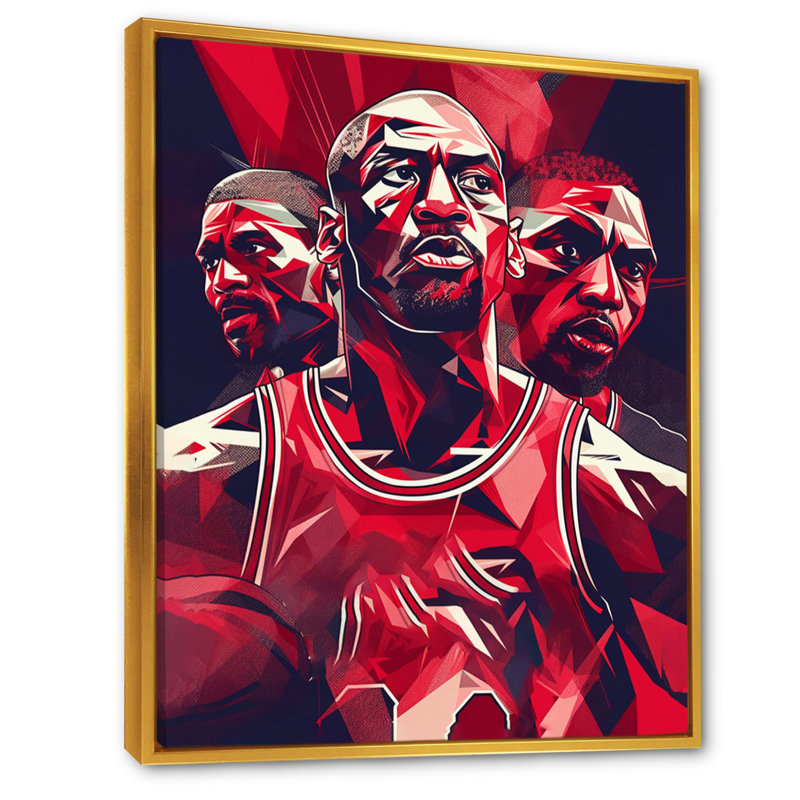 Basketball Game Face, reproduction d'art sur toile, H 20 po x l 12 po x P 1 po, Or