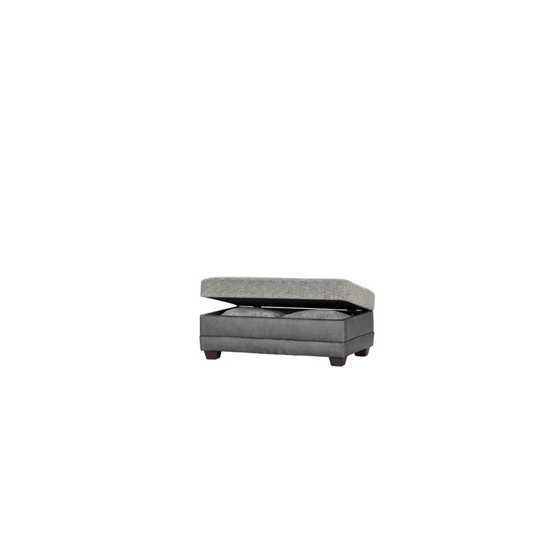 Repose-pieds rectangulaire avec rangement 40,5 po - Buxton graphite / étain Lowry