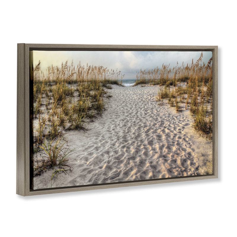 Cadre flottant Path To The Beach, par Michael Cahill, H 21 po x l 31 po, Cadre flottant orme Montalcino