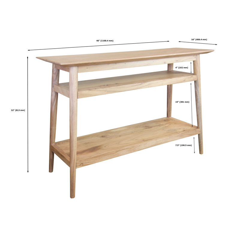 Offerman Camila Solid Acacia Console Table, Natural