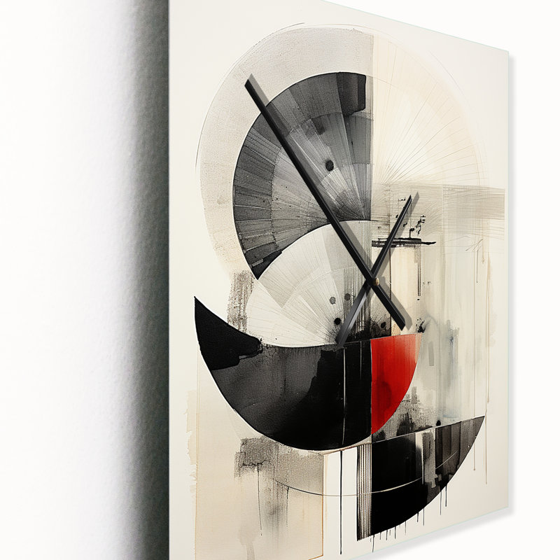 Asian Art Seashell Sumi VIII - Asian Wall Clock Oversized, 32" H x 16" W x 1" D