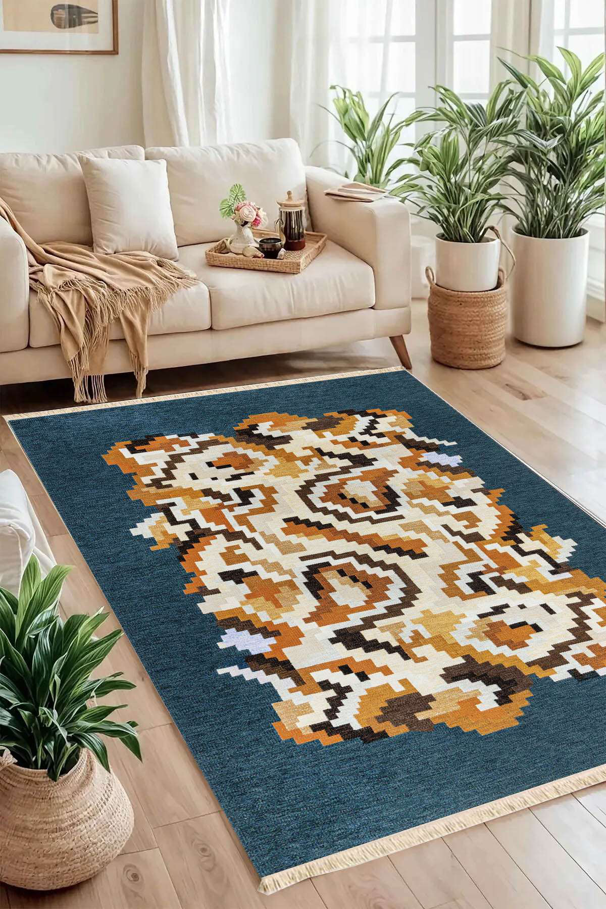 Wrought Studio™ Pixel Art Leopard Pelt Accent Rug | Wayfair