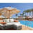 Beige Fabric & Gray All-Weather Wicker Patio Sofa & Ottoman With 2 Toss Pillows