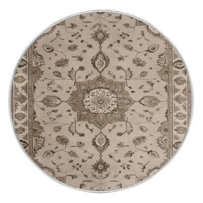 Tapis beige Tabriz lavable à la machine