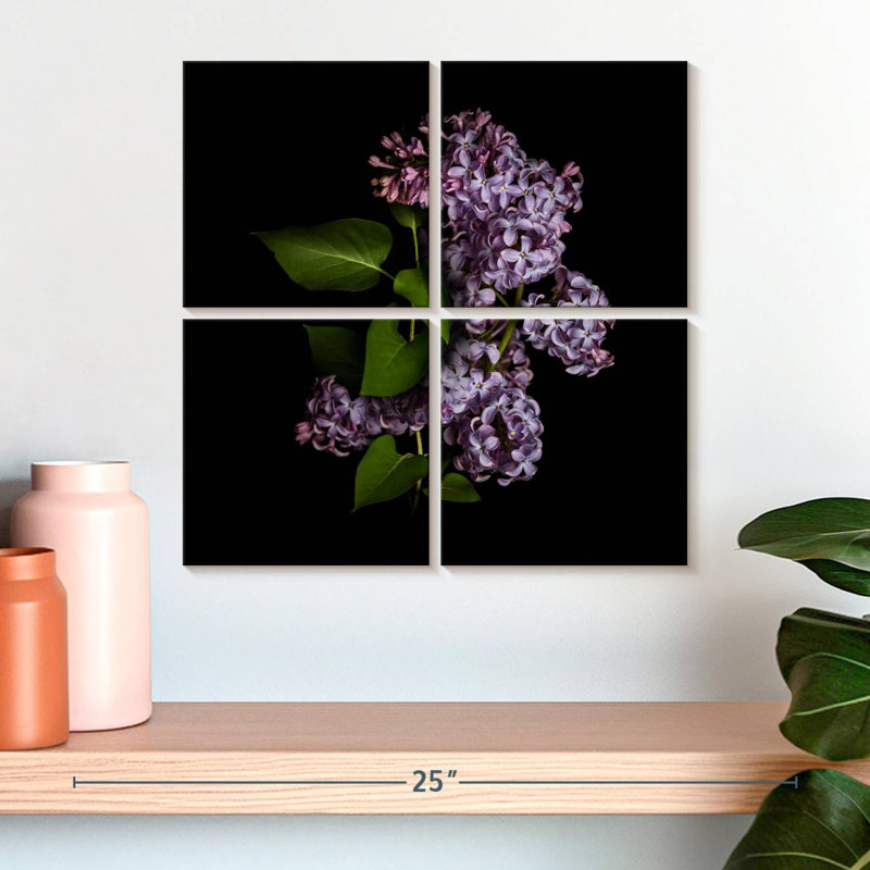 Harnek lilas dans le noir, H 18 po x l 18 po