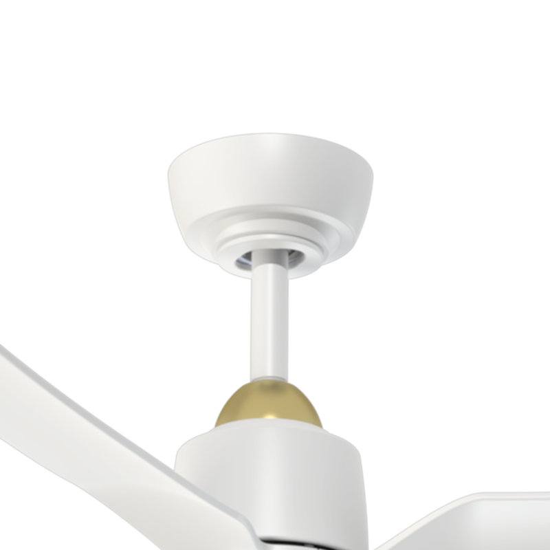 Hugo 42-In Ceiling Fan, Brushed Gold/Matte White, Matte White, 42" Wide
