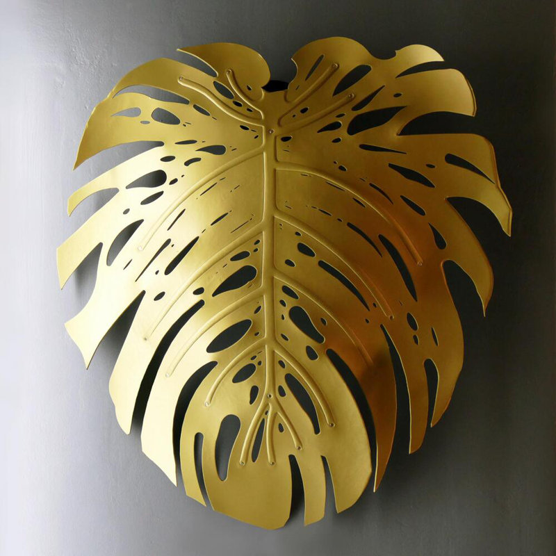 Xavier Clarisse Leather Wall Sconce, Gold