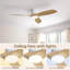 Ventilateur de plafond encastré moderne de 52 pouces avec moteur à courant continu réversible à DEL à intensité variable-121058727