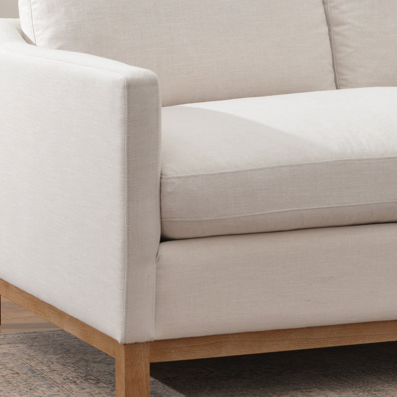 Causeuse rembourrée Cami, Mélange de lin nuageux