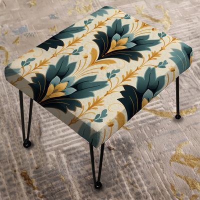 Victorian Elegance Emerald Chevron Pattern - Chevron Rectangle Ottoman