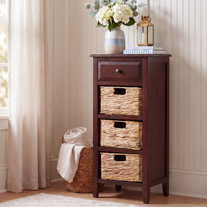 Table de bout en bois massif avec rangement Painswick, Cerisier