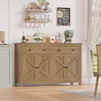 Zosia 55.1" Modern Sideboard Buffet, Credenza Storage Cabinets, Adjustable Shelves