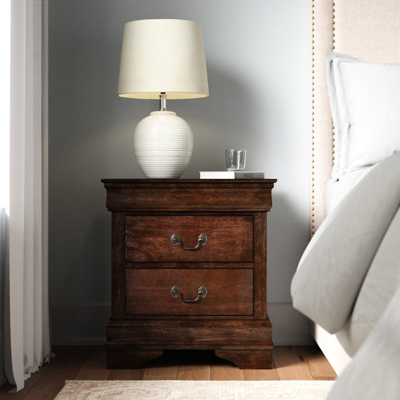 Table de chevet 2 tiroirs Brown Cherry