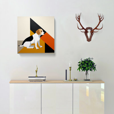 Beagle Suprematism No.4 - Wrapped Canvas