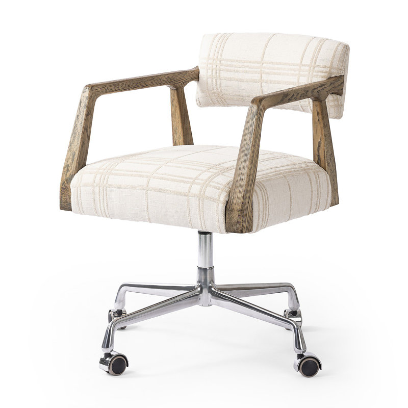 Perci Swivel Task Chair, 100% Polyester, Sheffield Ivory