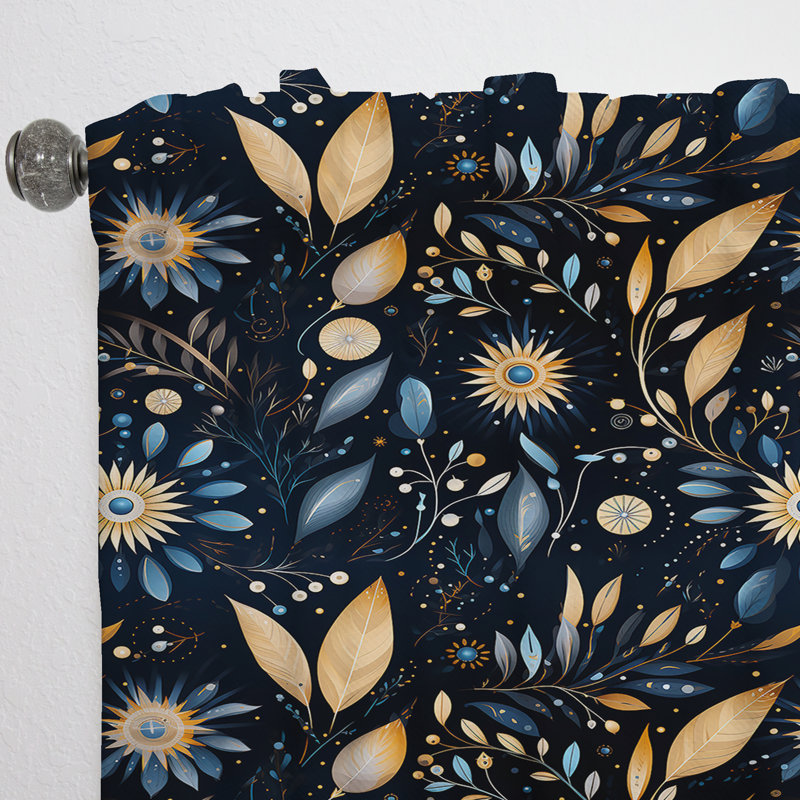 Motif cosmique nomade Boho - rideau bohémien - velours obscurcissant - 1 panneau, L 52 po x L 95 po