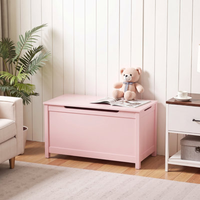 Kids Toy Chest with Safety Hinge, Wooden Toy Storage Chest for Boys Girls, Large Capacity Toy Box Organizer, Bench Storage Cabinet for Playroom, Bedroom, Nursery