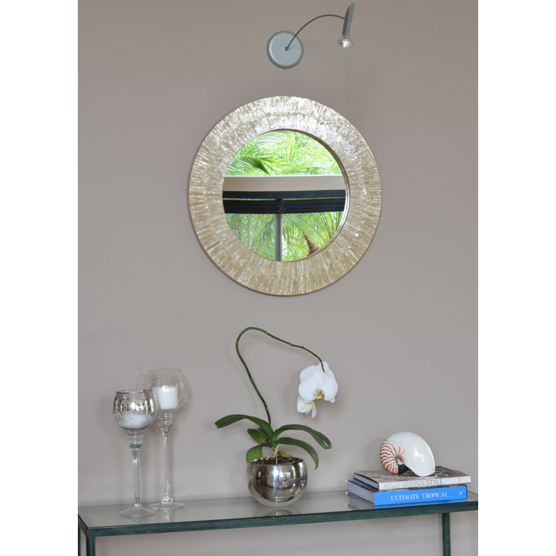 Bette Wood Round Wall Mirror