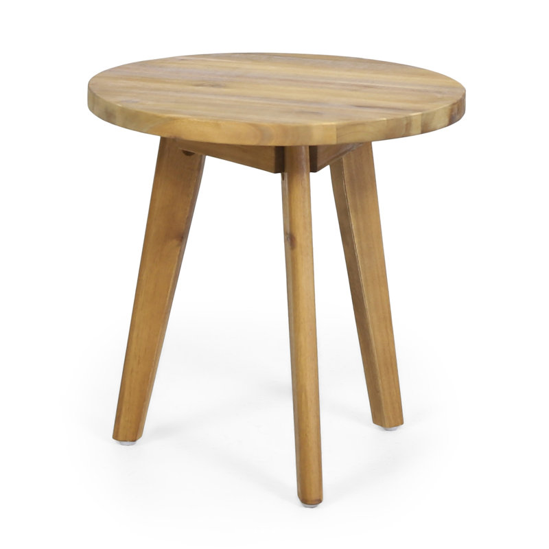 Table de bout en bois naturel Mod-Inspired, table d'appoint ronde compacte