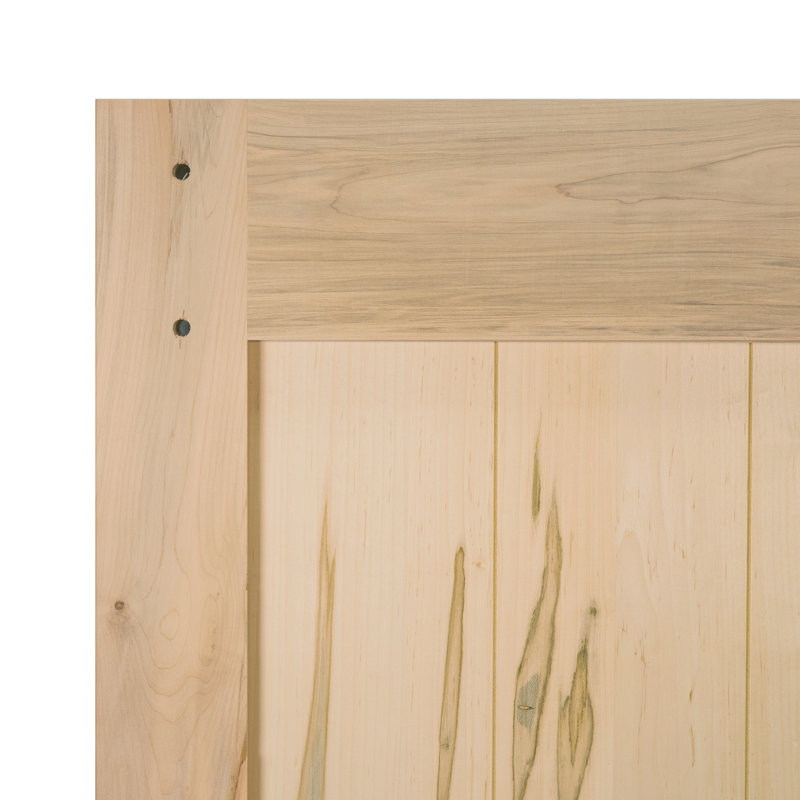 Porte coloniale lambrissée non finie standard en bois massif, 30 po x 80 po