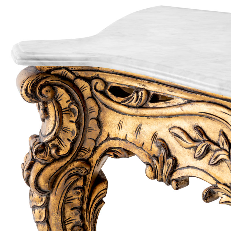 Rococo 49.21'' W Marble Console Table
