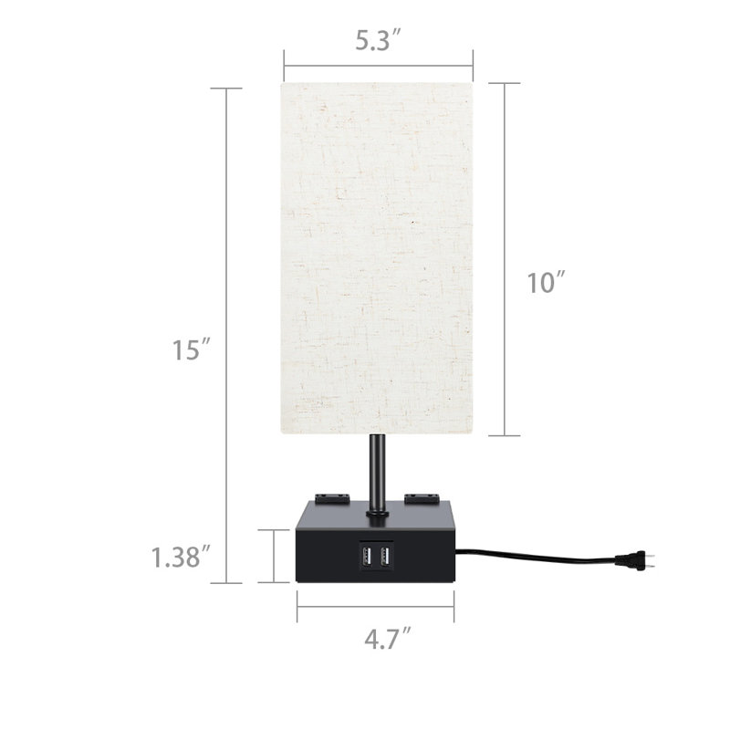 Metal USB Table Lamp, Black