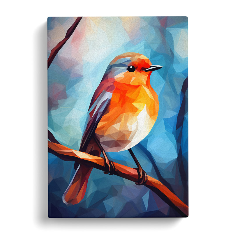 Robin Bird Cubism No.3 - Print, 76cm H x 50cm W x 3cm D