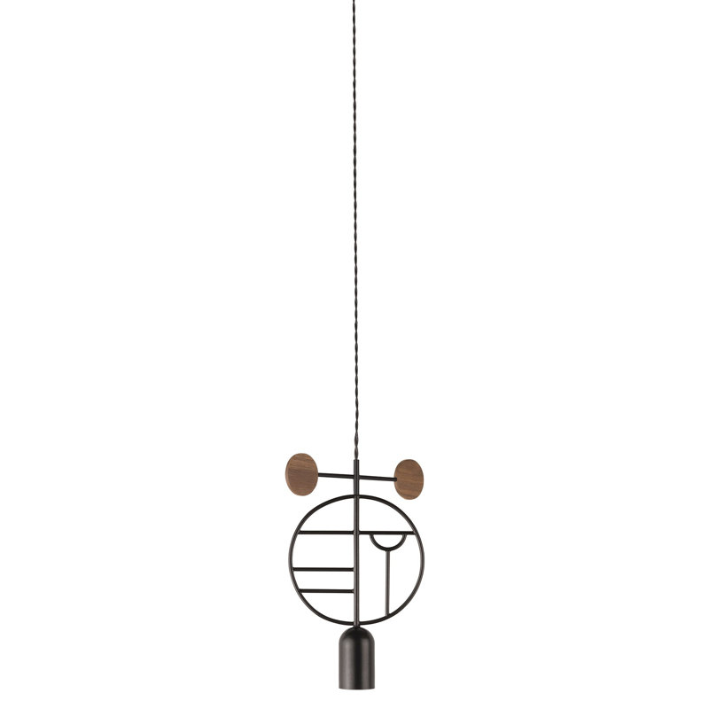 Wooden Dots 1 - Light Pendant, Black, Walnut