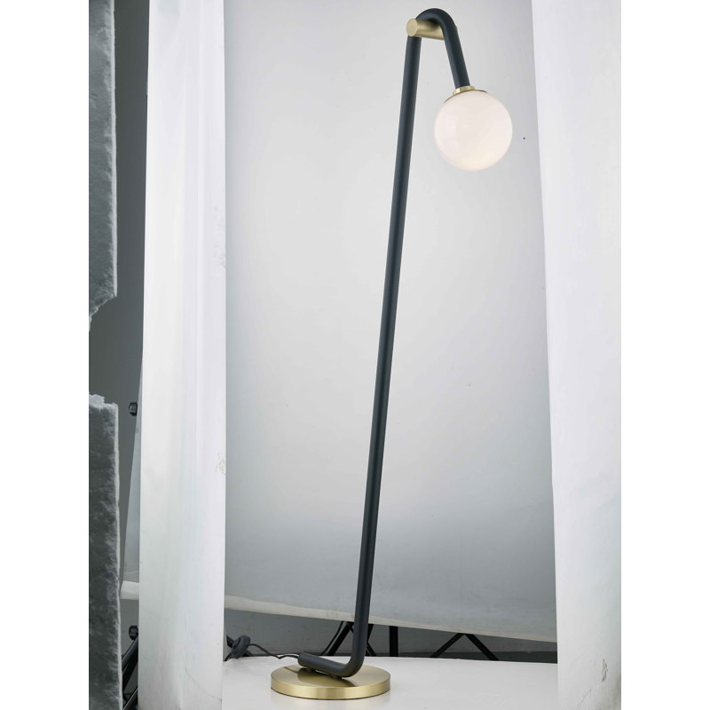 Lampe sur pied arquée 60,25 po Jeremy, Laiton vieilli