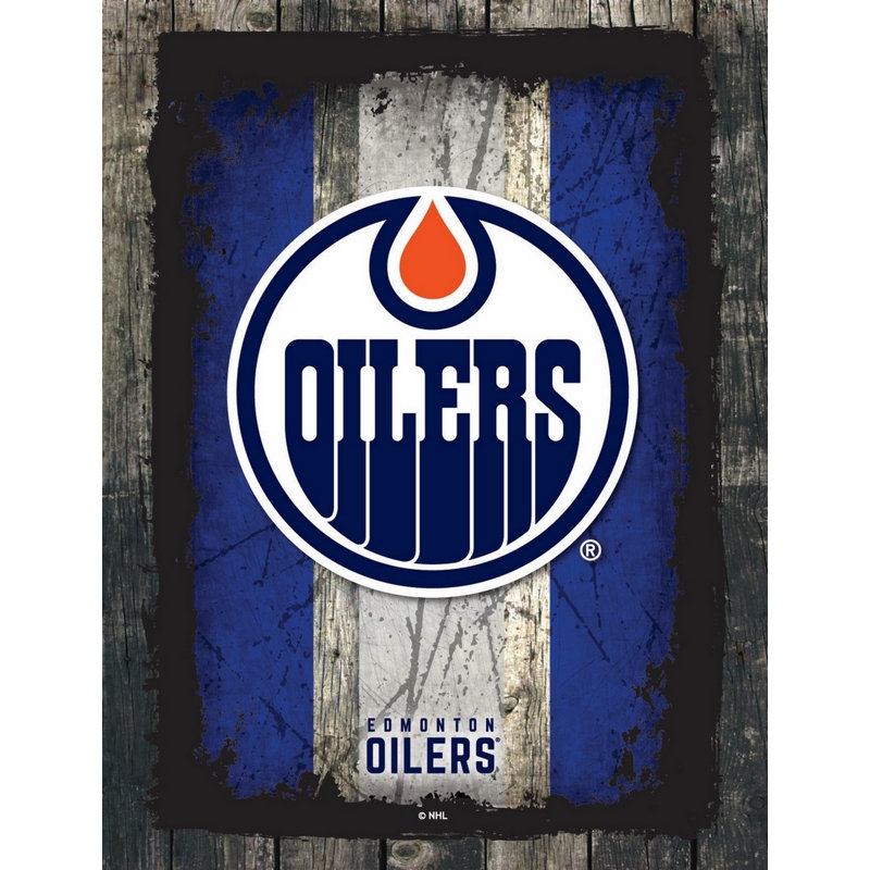 NHL Team Logo, reproduction sur toile tendue, Edmonton Oilers, H 20 po x l 15 po x P 1 po