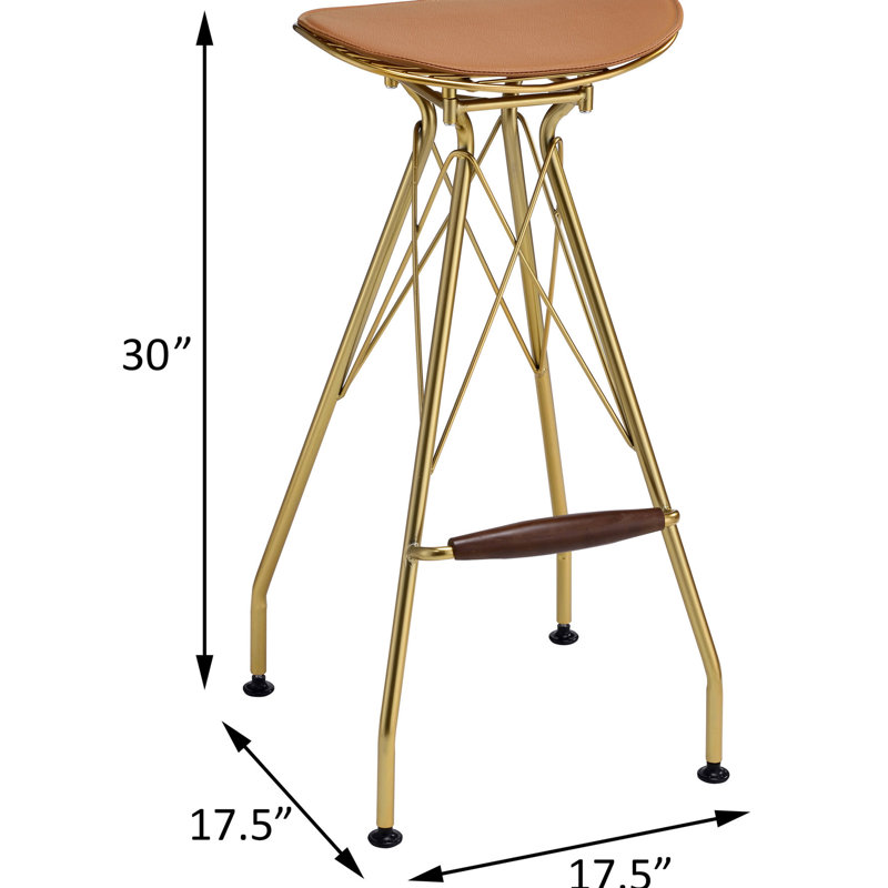 Tabourets de bar sans dossier Whiskey and Gold (2 unités) - Siège de selle avec repose-pieds pour une terrasse (de 2)