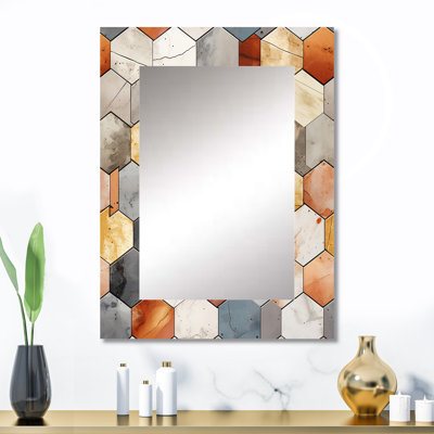 Hatsu - Geometric Decorative Mirror On Metal