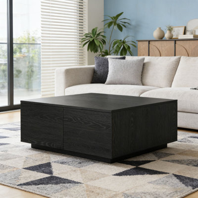 33.25" Square Coffee Table with 4 Drawers