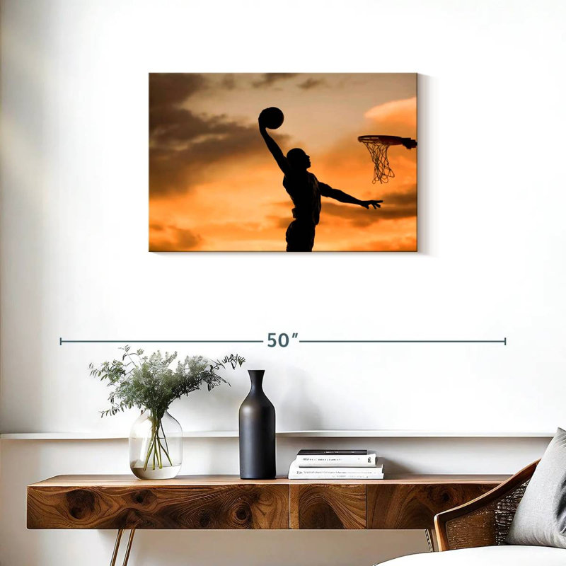 Silhouette de Sirci Basketball Dunk, H 20 po x l 30 po