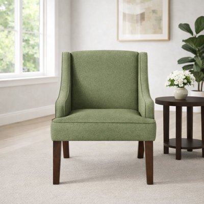 Fauteuil d'appoint rembourré l 24 po avec pieds en bois massif MCM