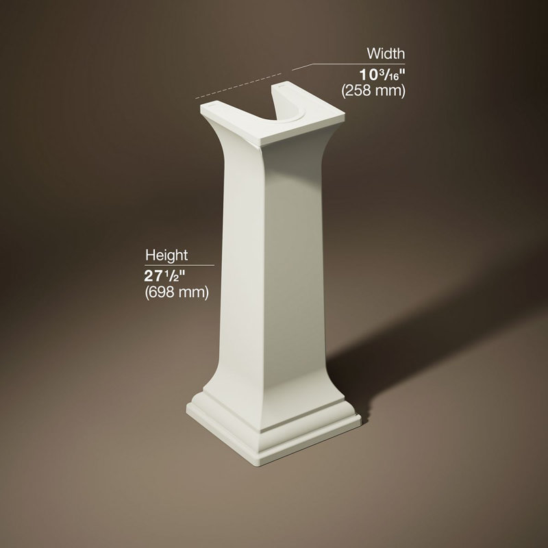 Memoirs Bathroom Sink Pedestal Only, Biscuit
