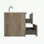 Meuble-lavabo mural en bois avec lavabo en céramique et deux tiroirs-784132067