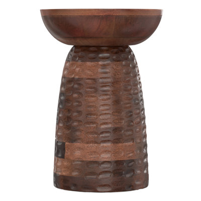 Boyd Solid Mango Wood Contemporary Accent Table with Textured Finish, Fully Assembled