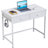 Rececca Writing Desk 35 in. Computer Desk with 2 Fabric Drawers Hooks Vanity Desk for Home Office-733563523