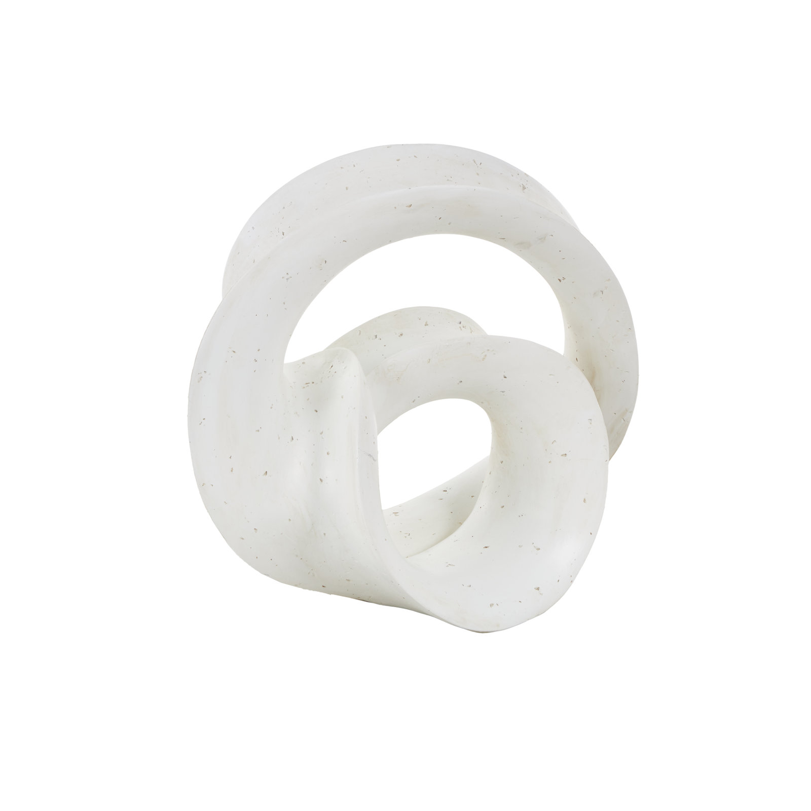 Cole And Grey Polystone Wavy Shaped Abstract Decorative Sculpture With Cutouts And Speckled Texturing
