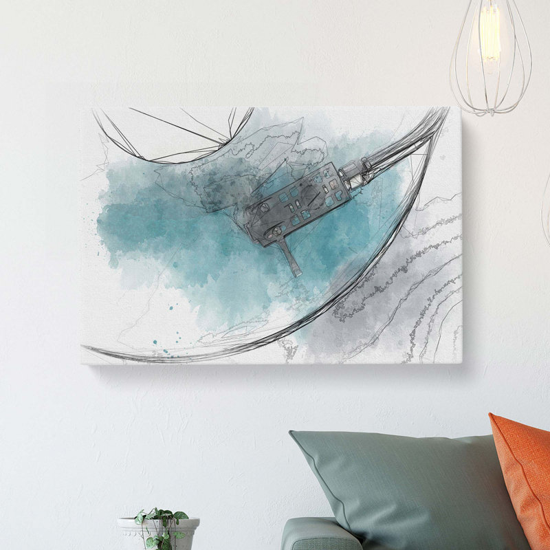 The Record Player Needle - Single Picture Frame Painting, 35cm H x 50cm W x 3cm D, Wrapped Canvas