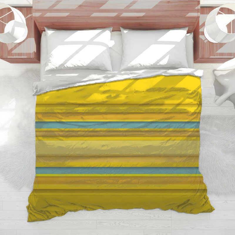 Édredon à rayures jaunes et bleues, Twin Extra Long