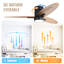 56 Inch Modern Design Flush Mount Ceiling Fan With Light And Remote Control, 3 Solid Wood Blades Reversible DC Motor Black For Living Room