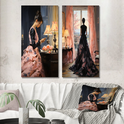 «Fashion Romantic Reverie Unveilé II», ensemble d'art mural en métal Fashion