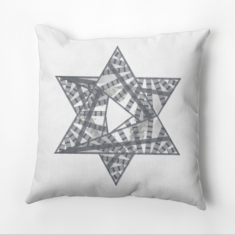 Hanukkah Reversible Throw Pillow, Gray, 26" x 26"