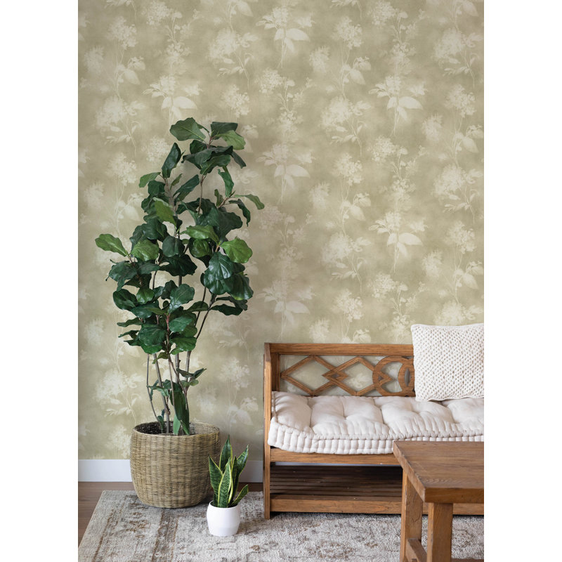 Papier peint botanique vert clair Izara, Vert