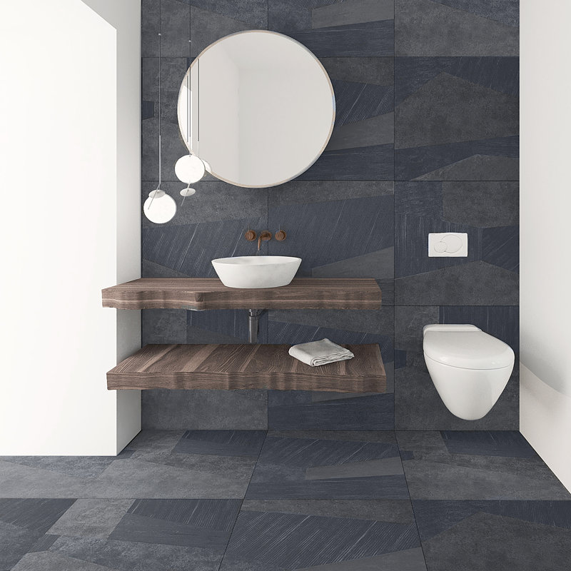 Rumor 23.62 in. x 23.62 in. Matte Porcelain Floor and Wall Tile (11.62 Sq. Ft. / Case), Black