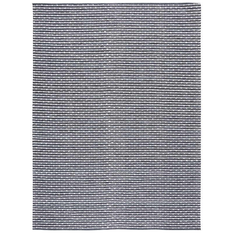 Montauk Flat Weave Cotton/Viscose Geometric Rug in Gray/Ivory, Rectangle 8' x 10'