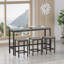 Modern Style Kitchen Dining Table, Pub Style Dining Table, Long Dining Table Set With 3 Dining Stools-949811399
