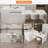 81''-112" Modern Extendable Sintered Stone Kitchen Lsland Withe With Doors And Drawers